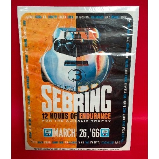 12 Hours Of Sebring 1966 March 26 Official Race Poster - Signed