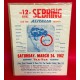 12 Hours Of Sebring 1962 March 24 Official Race Poster - Signed