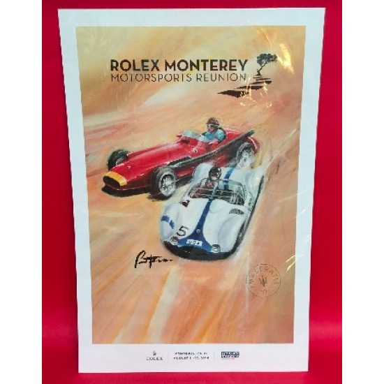 Rolex Monterey Motorsports Reunion 2014 Maserati 100 Years Official Event Poster