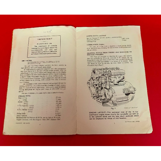 Instruction Book of Lea-Francis Cars 12 and 14 hp Model