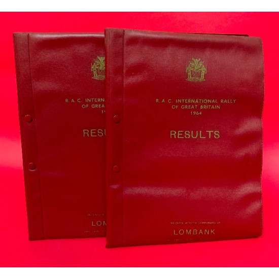 R.A.C International Rally of Great Britain 1964 Folder with Notes R.A.C International Rally of Great Britain 1964 Folder with Notes