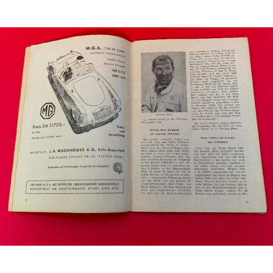 Grosser Preis Von Deutschland 3. August 1958 Nurburgring Programme