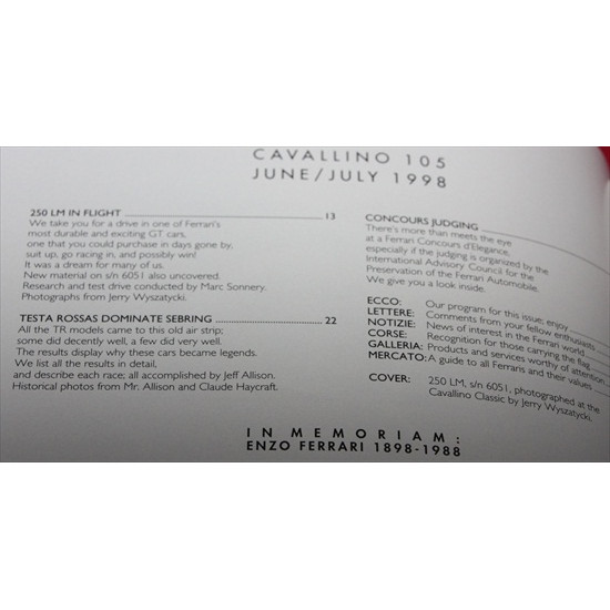 Cavallino Magazine No 105 June / July 1998 Cavallino Magazine No 105 June / July 1998