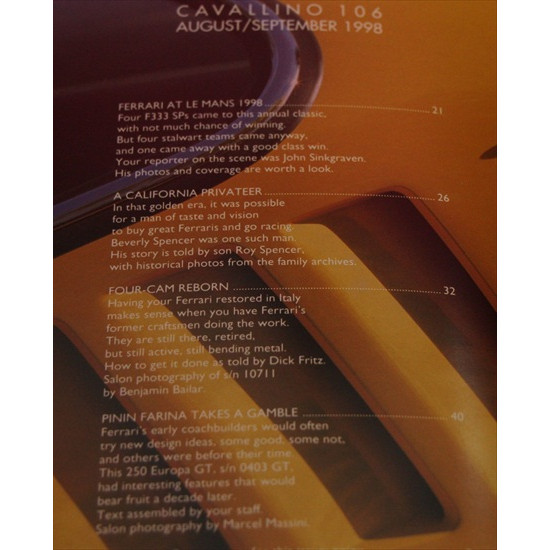 Cavallino Magazine No 106 August / September 1998