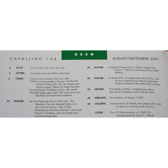 Cavallino Magazine No 124 August / September  2001