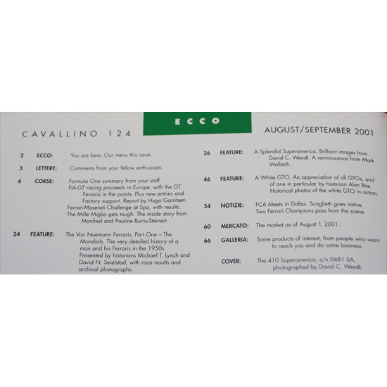 Cavallino Magazine No 124 August / September  2001