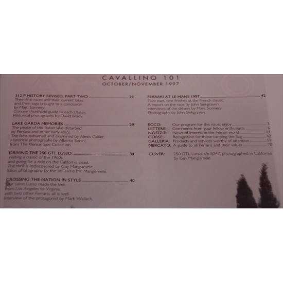 Cavallino Magazine No 101 October / November 1997 Cavallino Magazine No 101 October / November 1997