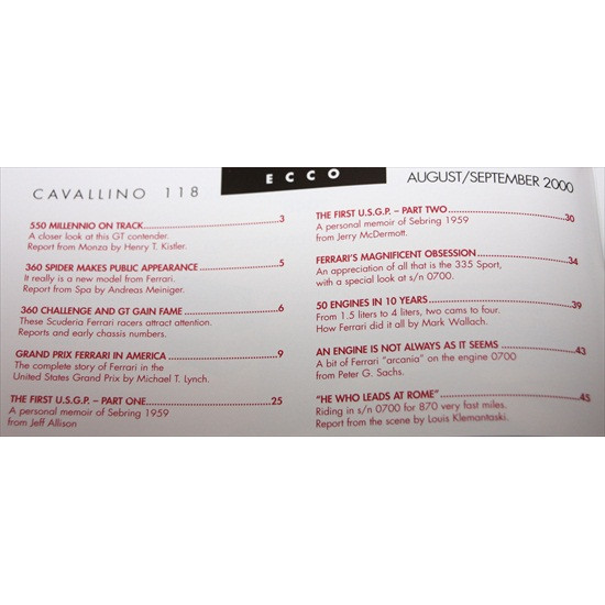 Cavallino Magazine No 118  August / November  2000