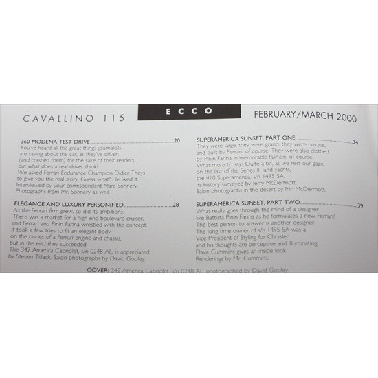 Cavallino Magazine No 115 February / March 2000 Cavallino Magazine No 115 February / March 2000