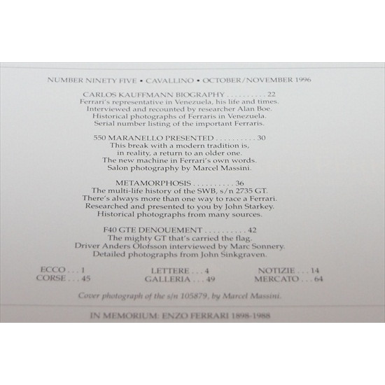 Cavallino Magazine No  95  October / November 1996