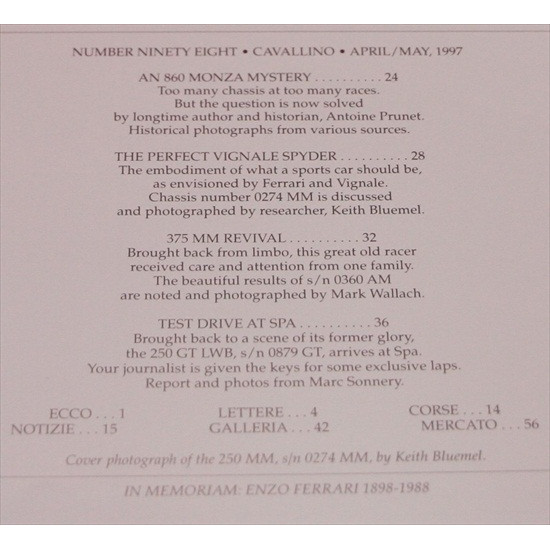 Cavallino Magazine No  98  April / May 1997