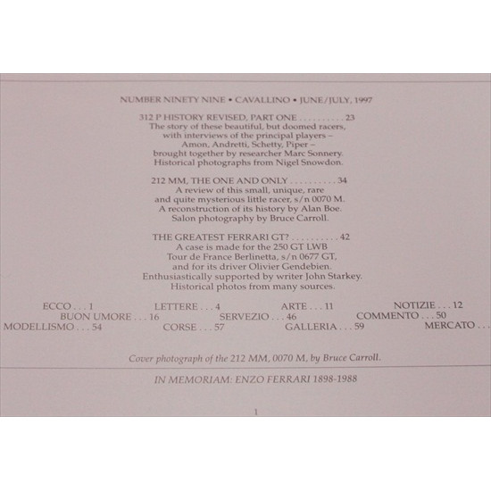 Cavallino Magazine No 99 June / July 1997 Cavallino Magazine No 99 June / July 1997