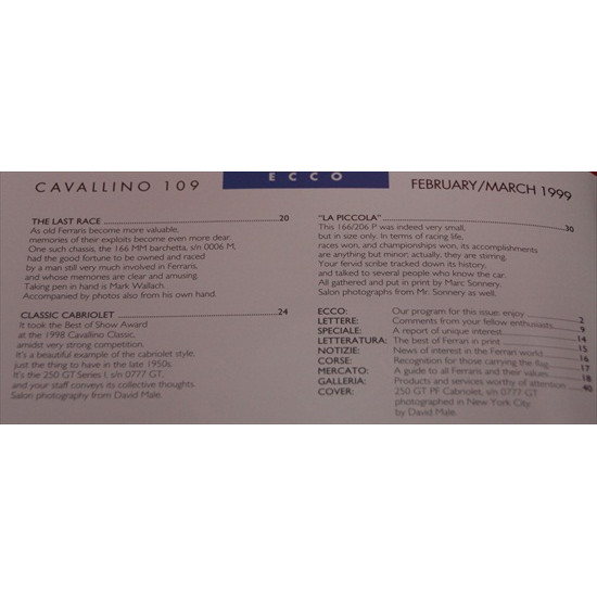 Cavallino Magazine No 109  February / March 1999
