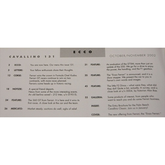 Cavallino Magazine No 131  October / November  2002