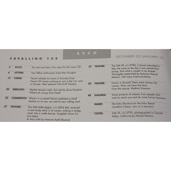 Cavallino Magazine No 132  December / January   2002 / 2003