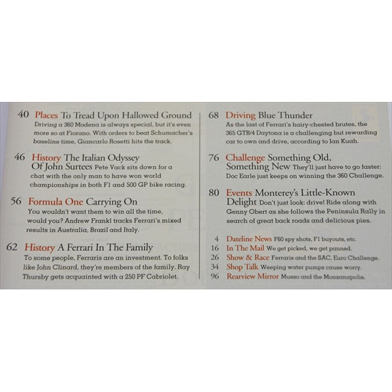 Forza Magazine Number  31 August  2001