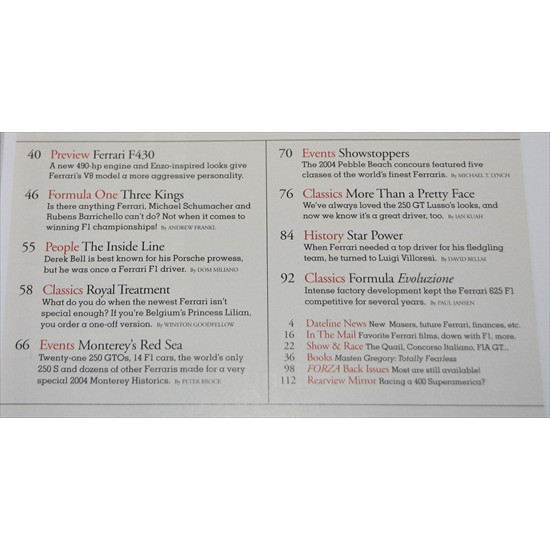 Forza Magazine Number  58 December 2004