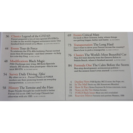 Forza Magazine Number 61 May 2005 Forza Magazine Number 61 May 2005