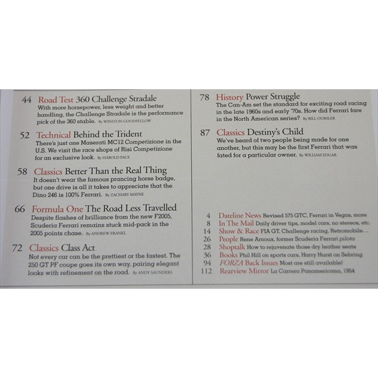 Forza Magazine Number 63 August 2005 Forza Magazine Number 63 August 2005