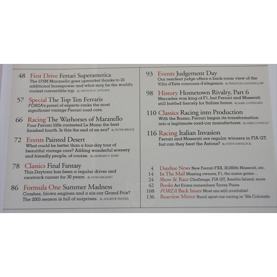 Forza Magazine Number 64 October 2005 Forza Magazine Number 64 October 2005