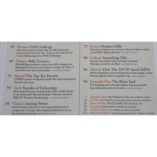 Forza Magazine Number 66 December 2005 Forza Magazine Number 66 December 2005