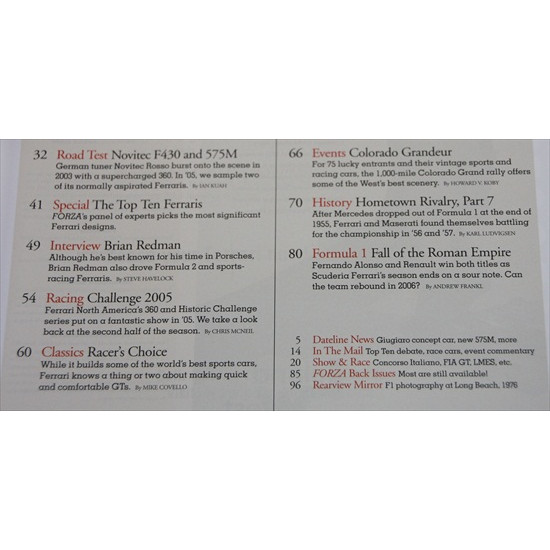 Forza Magazine Number 67 February 2006 Forza Magazine Number 67 February 2006