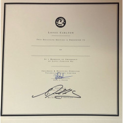 Lotus Carlton - Owner's Edition signed by both the chairman of Vauxhall and of Lotus Lotus Carlton - Owner's Edition signed by both the chairman of Vauxhall and of Lotus
