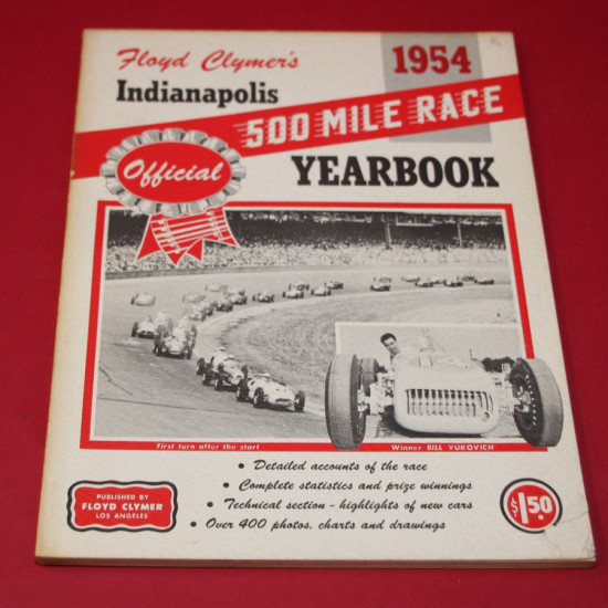 Floyd Clymer Indianapolis 500 Mile Race 1954 Yearbook Floyd Clymer Indianapolis 500 Mile Race 1954 Yearbook