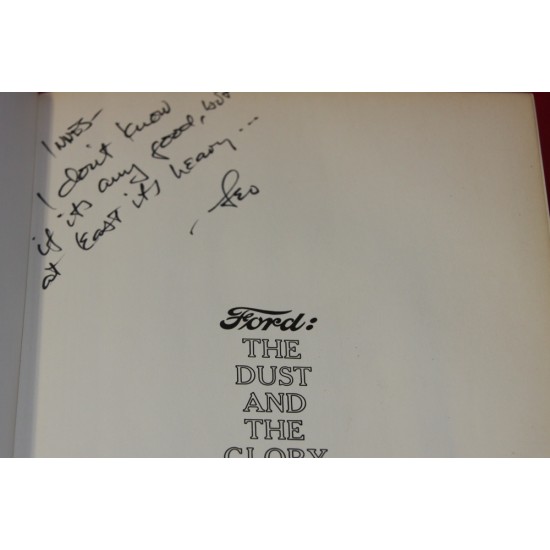 Ford: The Dust and the Glory - A Racing History.Signed by Leo Levine to Innes Ireland