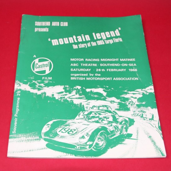 Southend Auto Club Present Mountain Legend the story of the 1965 Targa Florio