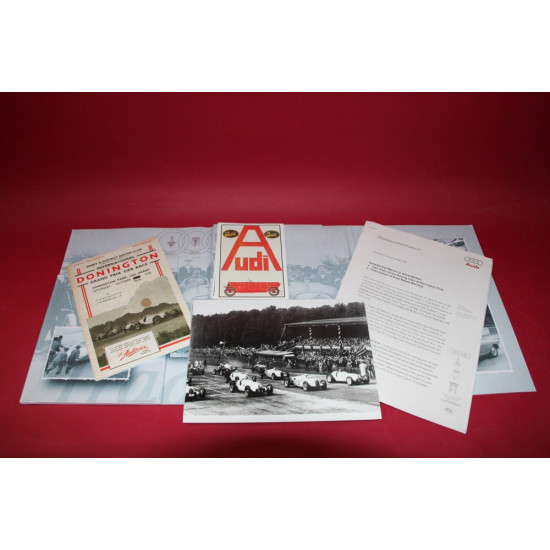 Audi Tradition Presse Info Two Auto Union Racing Cars at Donington Park May 2001