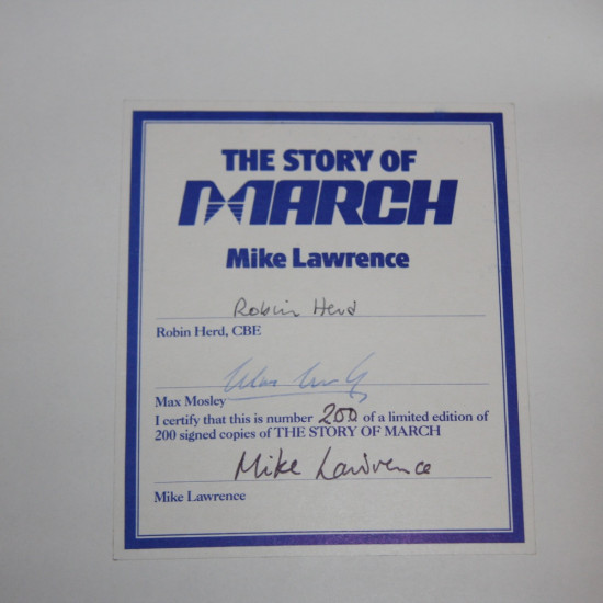 The Story of March Four Guys and a Telephone,Signed by Robin Head,Max Mosley, Mike Lawrence The Story of March Four Guys and a Telephone,Signed by Robin Head,Max Mosley, Mike Lawrence