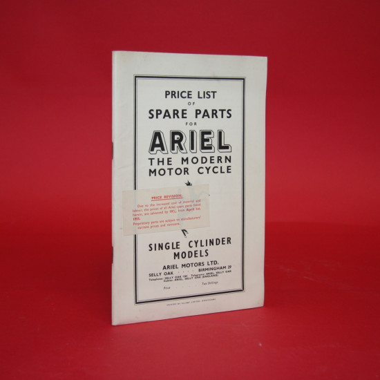 Price List of Spare Parts for Ariel The Modern Motor Cycle 1954 Price List of Spare Parts for Ariel The Modern Motor Cycle 1954
